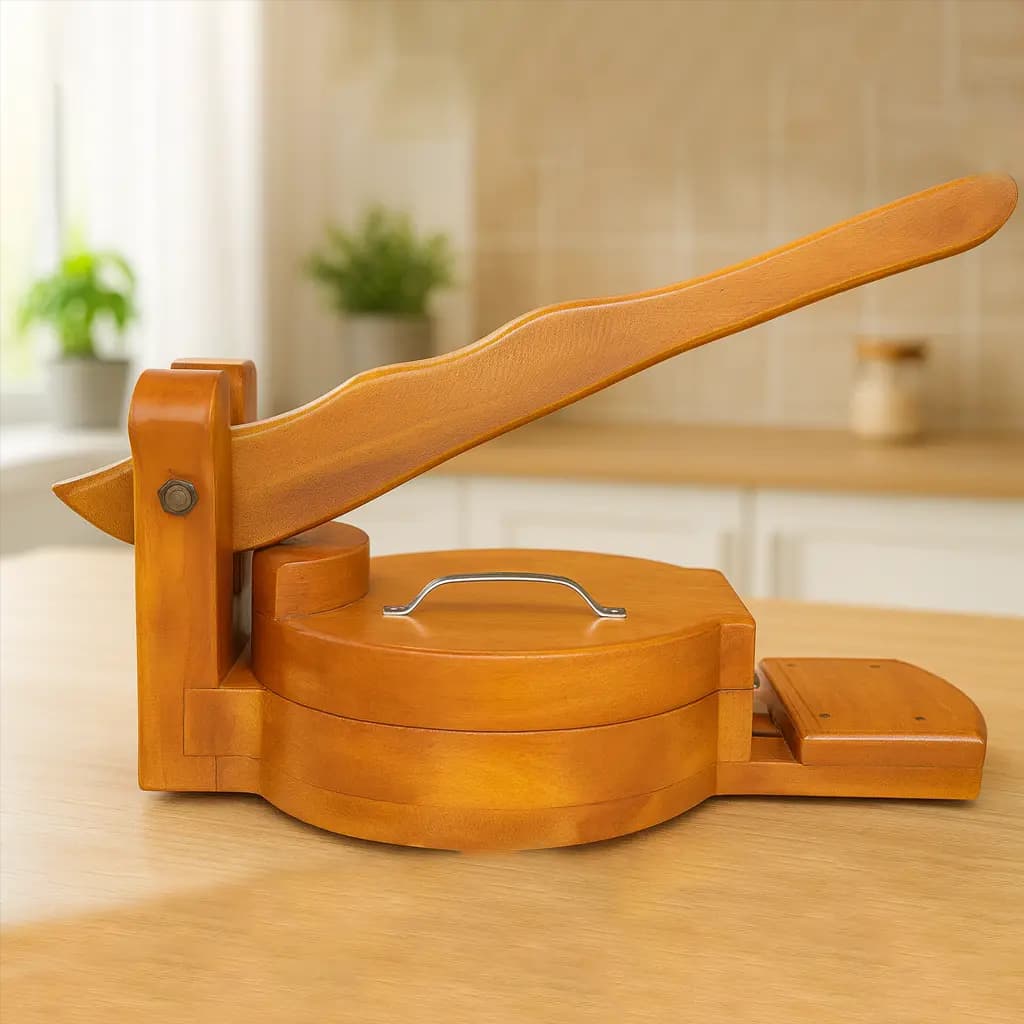 উচ্চমানের মেহেগুনি কাঠের তৈরি হ্যান্ড প্রেস রুটি মেকার 2